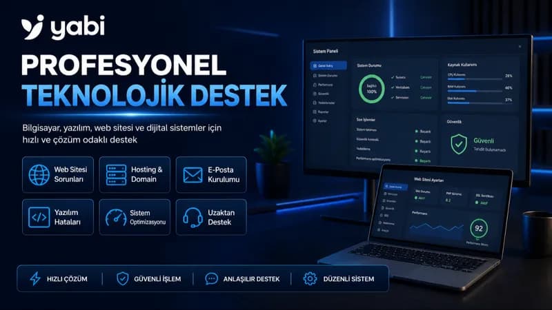 Yazilim ve web sitesi sorun destegi