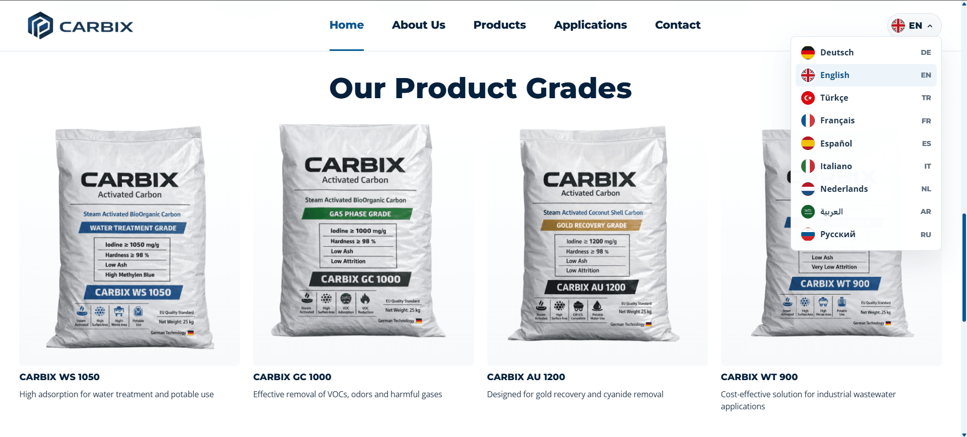 Carbix Aktif Karbon Web Sitesi — görsel 3