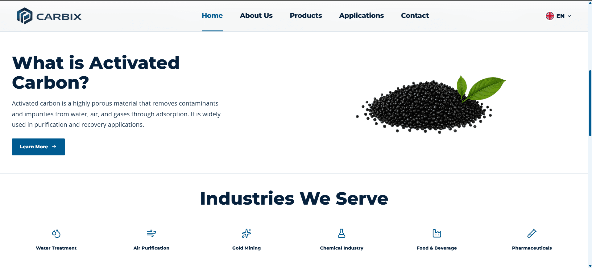 Carbix Aktif Karbon Web Sitesi — görsel 2