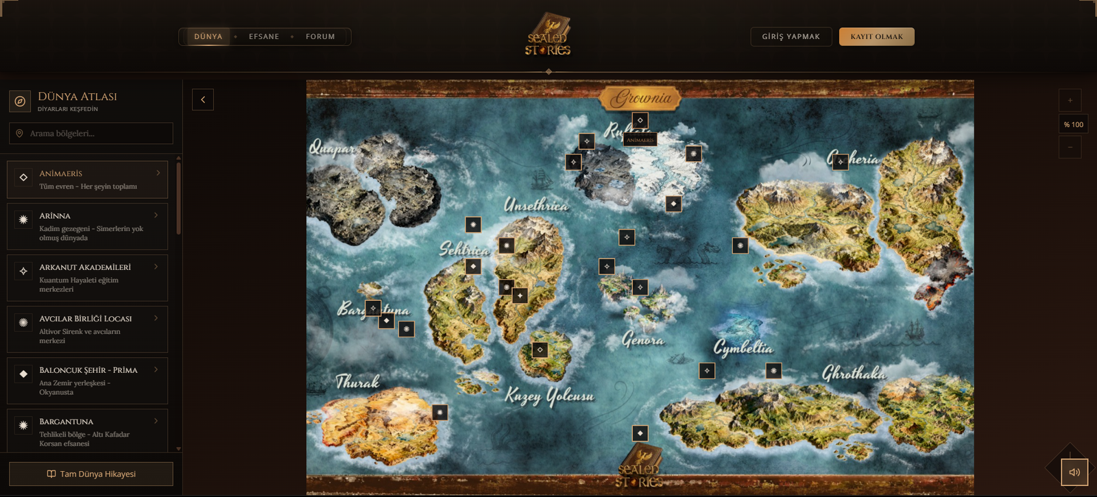 Sealed Stories Evren Platformu